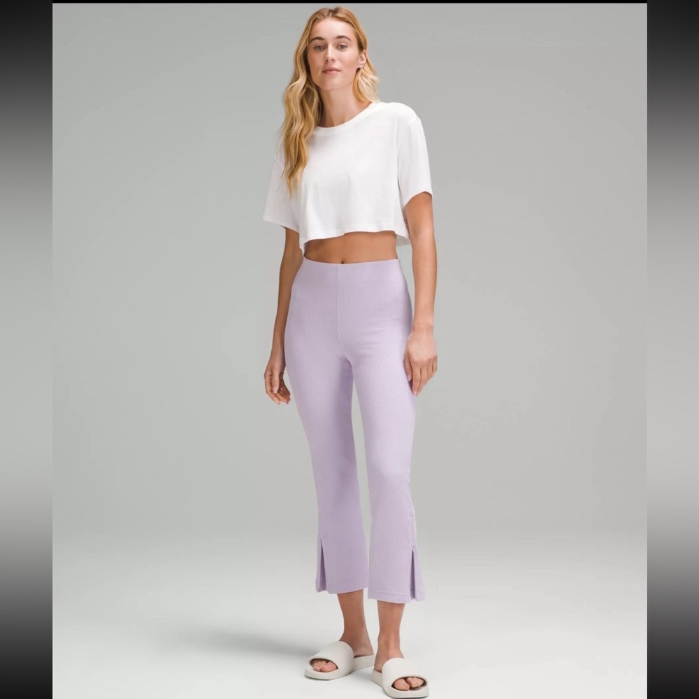 Lululemon Ribbed Softstreme Zip-Leg High-Rise Cropped Pant 25"